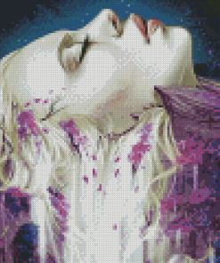 Cool Woman Purple Waterfall Diamond Paintings