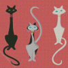 Cute Mid Century Cats Diamond Paintings