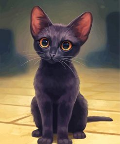 Cute Black Kitten Diamond Paintings
