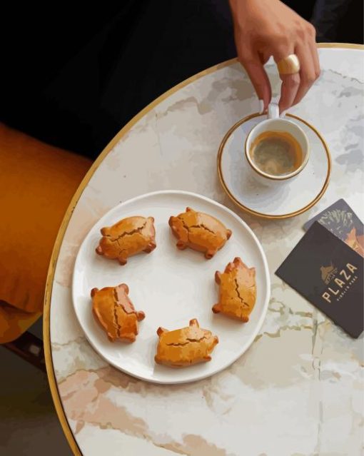 Gingerbread Pigs With Coffee Diamond Paintings