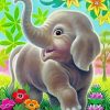 Happy Elephant Baby Diamond Paintings