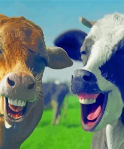 Happy Funny Cows Diamond Paintings