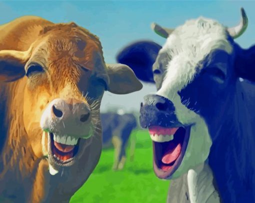 Happy Funny Cows Diamond Paintings