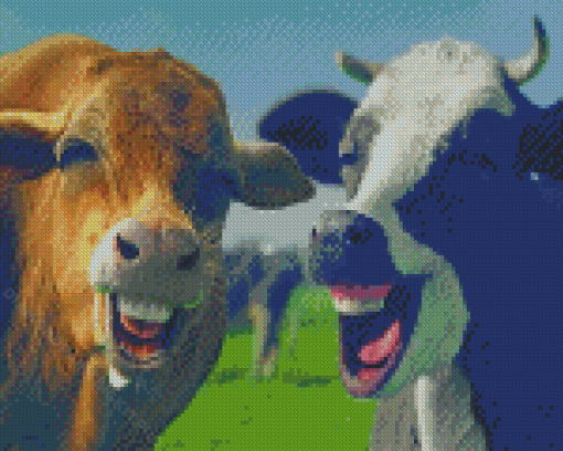 Happy Funny Cows Diamond Paintings