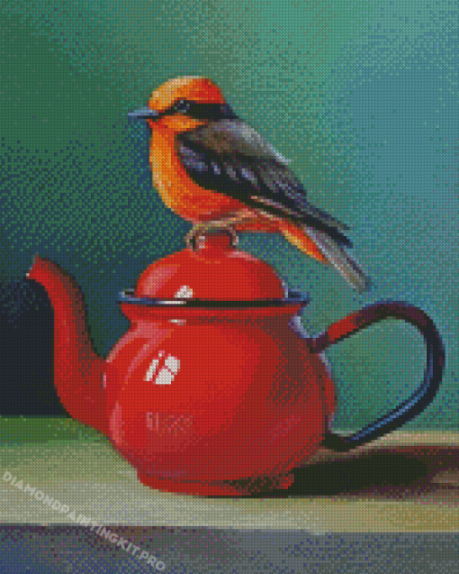 Kettle And Bird Diamond Paintings