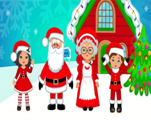 Mr And Mrs Santa Claus Family Diamond Paintings