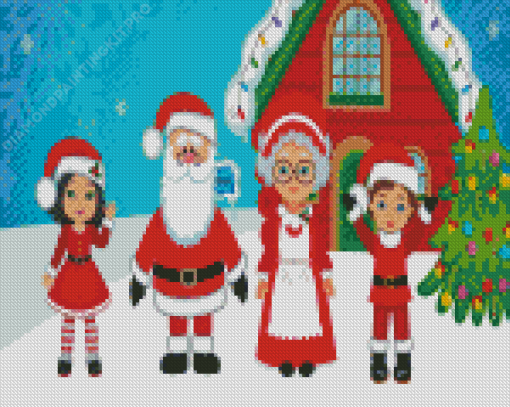 Mr And Mrs Santa Claus Family Diamond Paintings