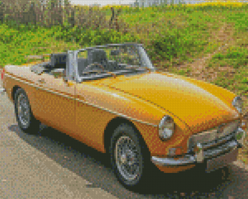 Orange Mg Roadster Diamond Paintings