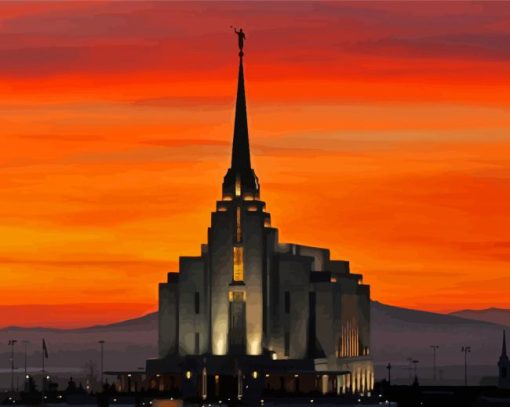 Orange Rexburg Sunset Diamond Paintings