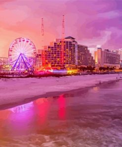 Pink Sky Daytona Beach Diamond Paintings