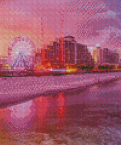 Pink Sky Daytona Beach Diamond Paintings