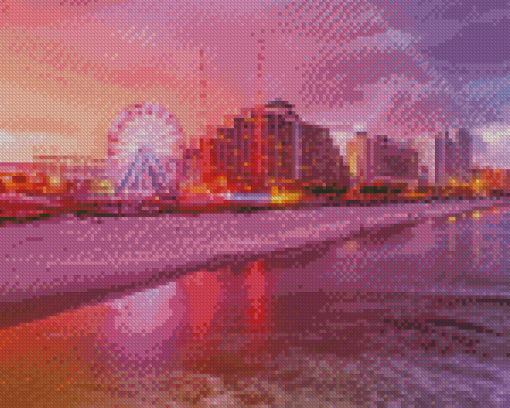 Pink Sky Daytona Beach Diamond Paintings