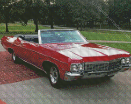 Red 70 Chevrolet Diamond Paintings