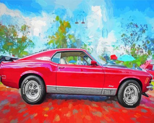 Red Mustang Mach 1 Diamond Paintings