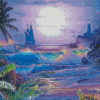 Ship And Lighthouse Night Scene Diamond Paintings