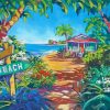 Tropical House Beach Diamond Paintings