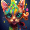 Weird Colorful Cat Diamond Paintings