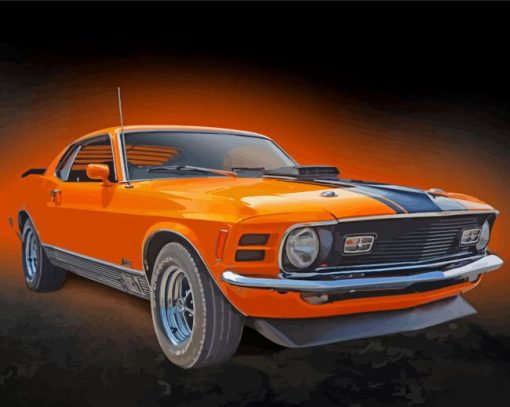 yellow Mustang Mach 1 Diamond Paintings