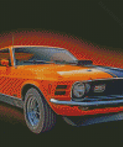 yellow Mustang Mach 1 Diamond Paintings