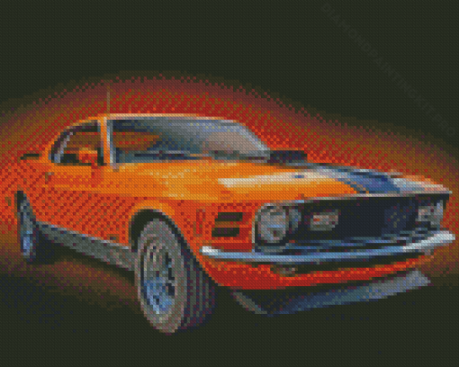 yellow Mustang Mach 1 Diamond Paintings