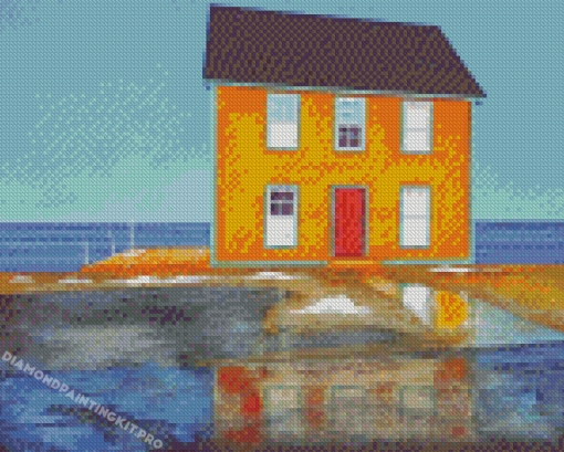 Aesthetic Yellow House Diamond Paintings