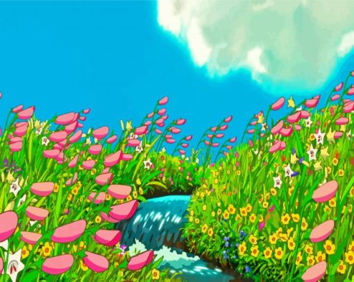 Anime Studio Ghibli Floral Diamond Paintings