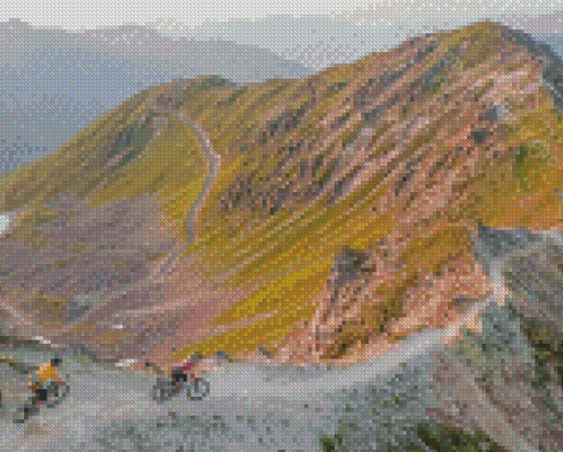 Bikers In Mountain Diamond Paintings