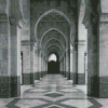 Black And White Grand Mosque In Casablanca Diamond Paintings