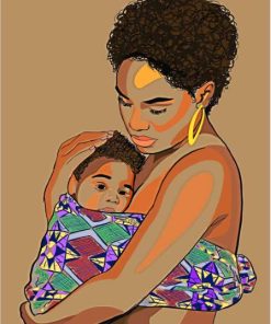 Black Mother And Child Diamond Paintings