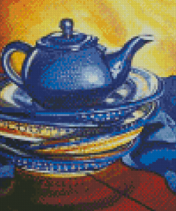 Blue Polish Teapot Diamond Paintings