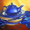 Blue Polish Teapot Diamond Paintings