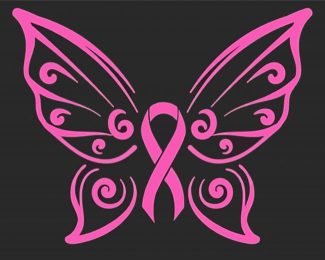 Breast Cancer Awareness Butterfly Diamond Paintings