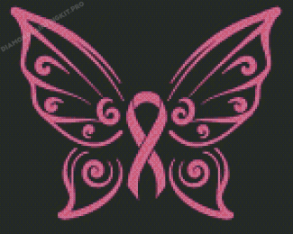 Breast Cancer Awareness Butterfly Diamond Paintings
