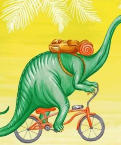 Brontosaurus On Bicycle Diamond Paintings