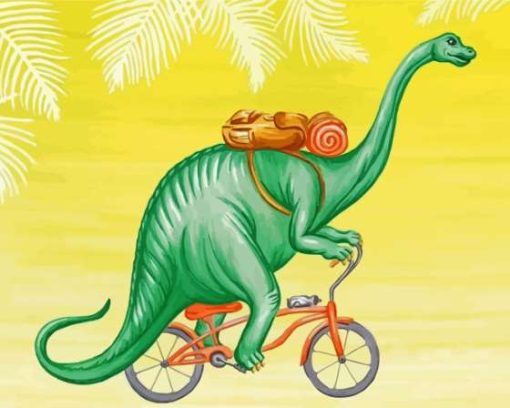 Brontosaurus On Bicycle Diamond Paintings