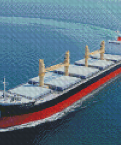 Bulk Carrier Ship In Sea Diamond Paintings