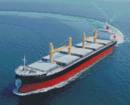 Bulk Carrier Ship In Sea Diamond Paintings