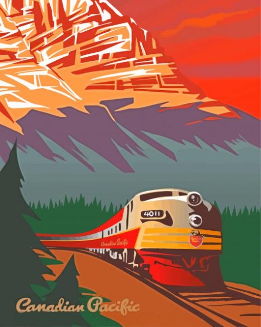 Canadian Pacific Train Poster Diamond Paintings