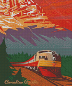 Canadian Pacific Train Poster Diamond Paintings