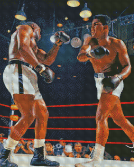 Cassius Clay Vs Sonny Liston Combat Diamond Paintings