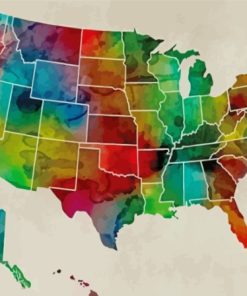 Colorful US Map Diamond Paintings