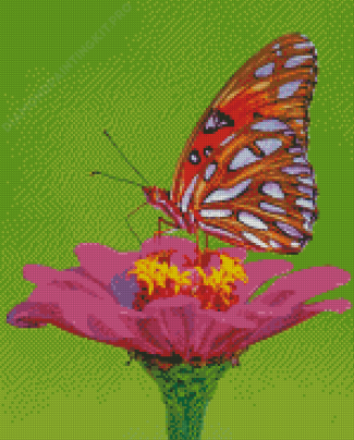 Colorful Butterfly On Rose Diamond Paintings