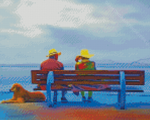 Couple At Beach Diamond Paintings