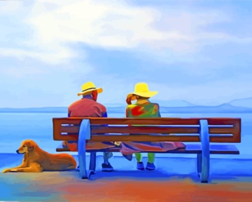 Couple At Beach Diamond Paintings