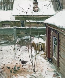 Courtyard Winter Savrasov Diamond Paintings