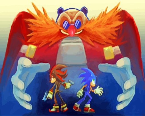 Dr Eggman Sonic And Shadow The Hedgehog Art Diamond Paintings