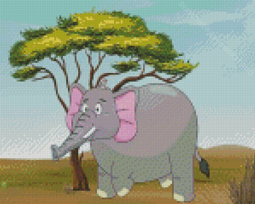 Elephant And Mouse Cartoon Diamond Paintings
