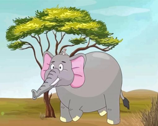 Elephant And Mouse Cartoon Diamond Paintings