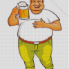 Fat Man Drinking Beer Art Diamond Paintings