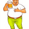 Fat Man Drinking Beer Art Diamond Paintings